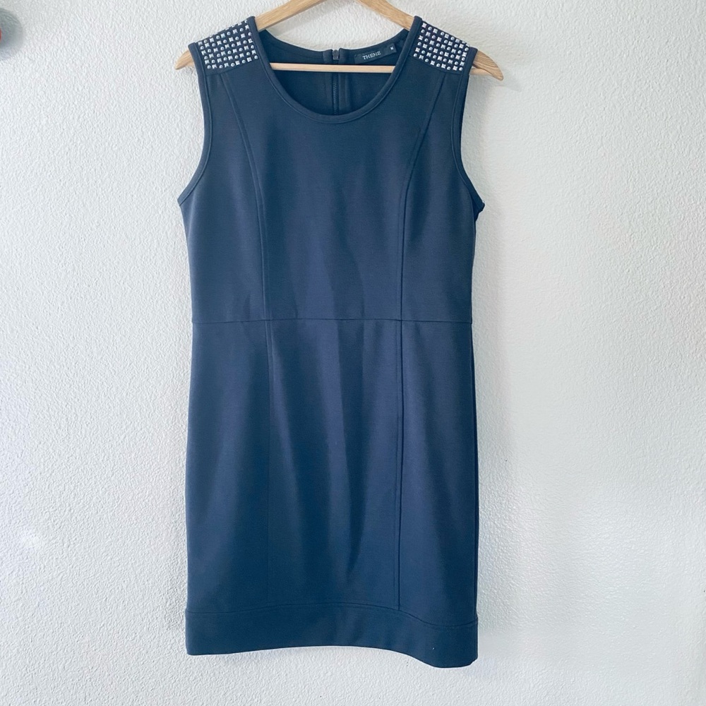 Theme Midnight Dark Gray Embellished Mini Dress